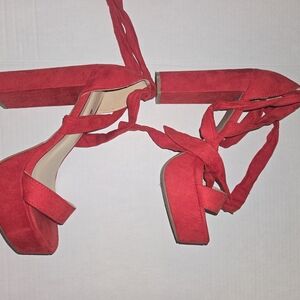 Elegant Red Women's Platform Heels
